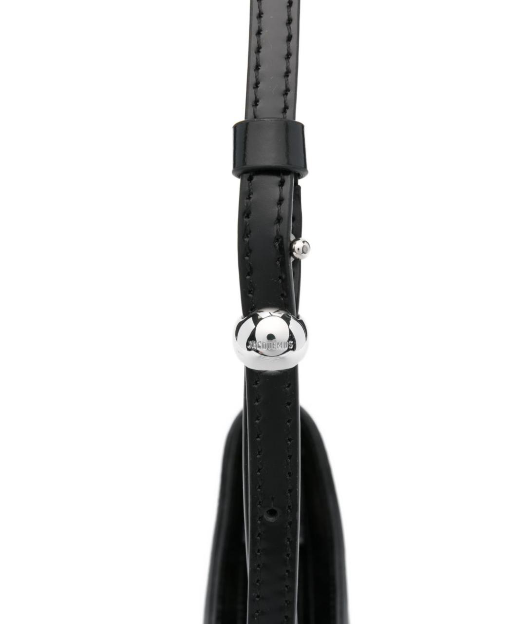 JACQUEMUS Черная кожаная сумка через плечо, фото 3