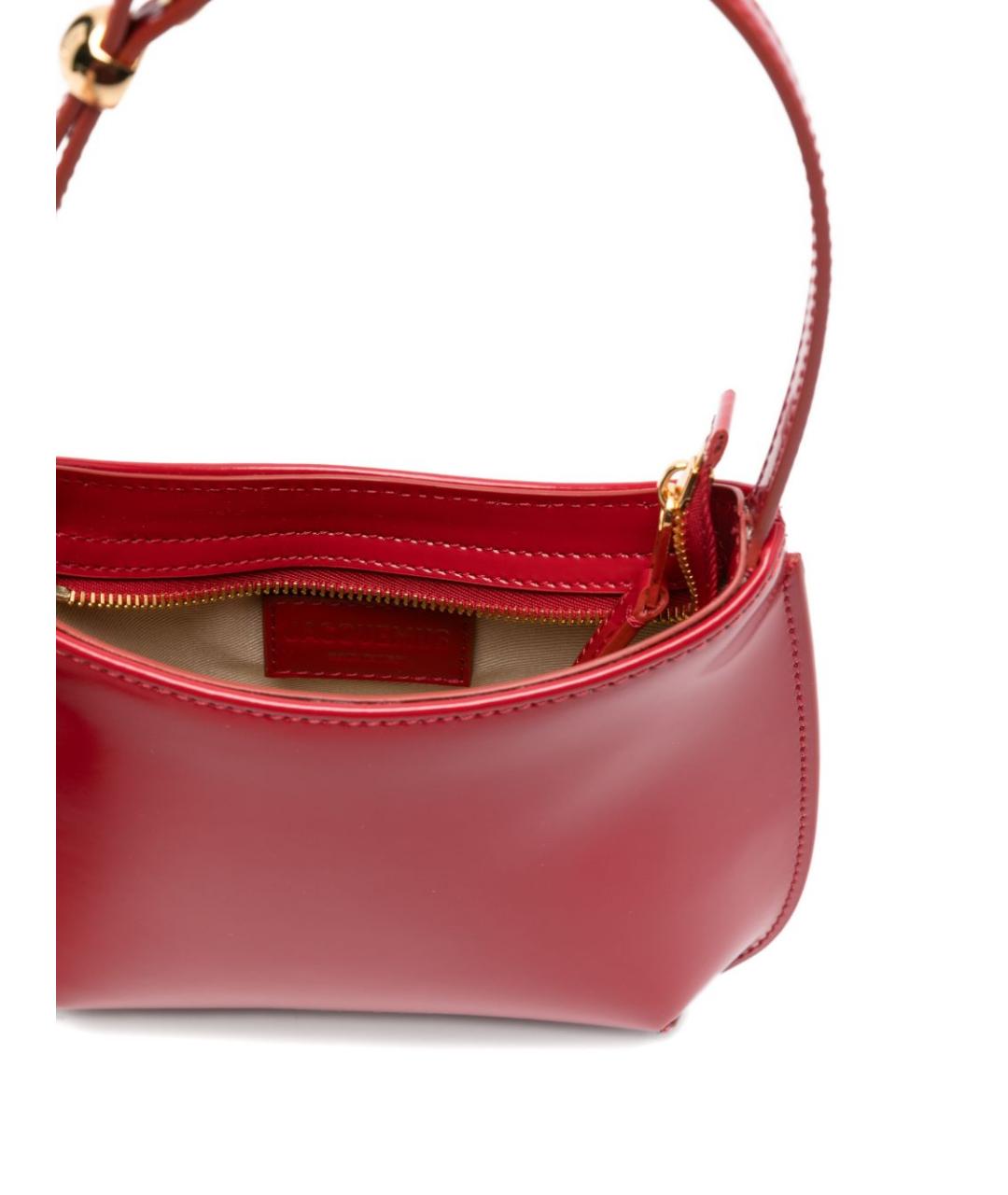 JACQUEMUS Красная кожаная сумка через плечо, фото 5