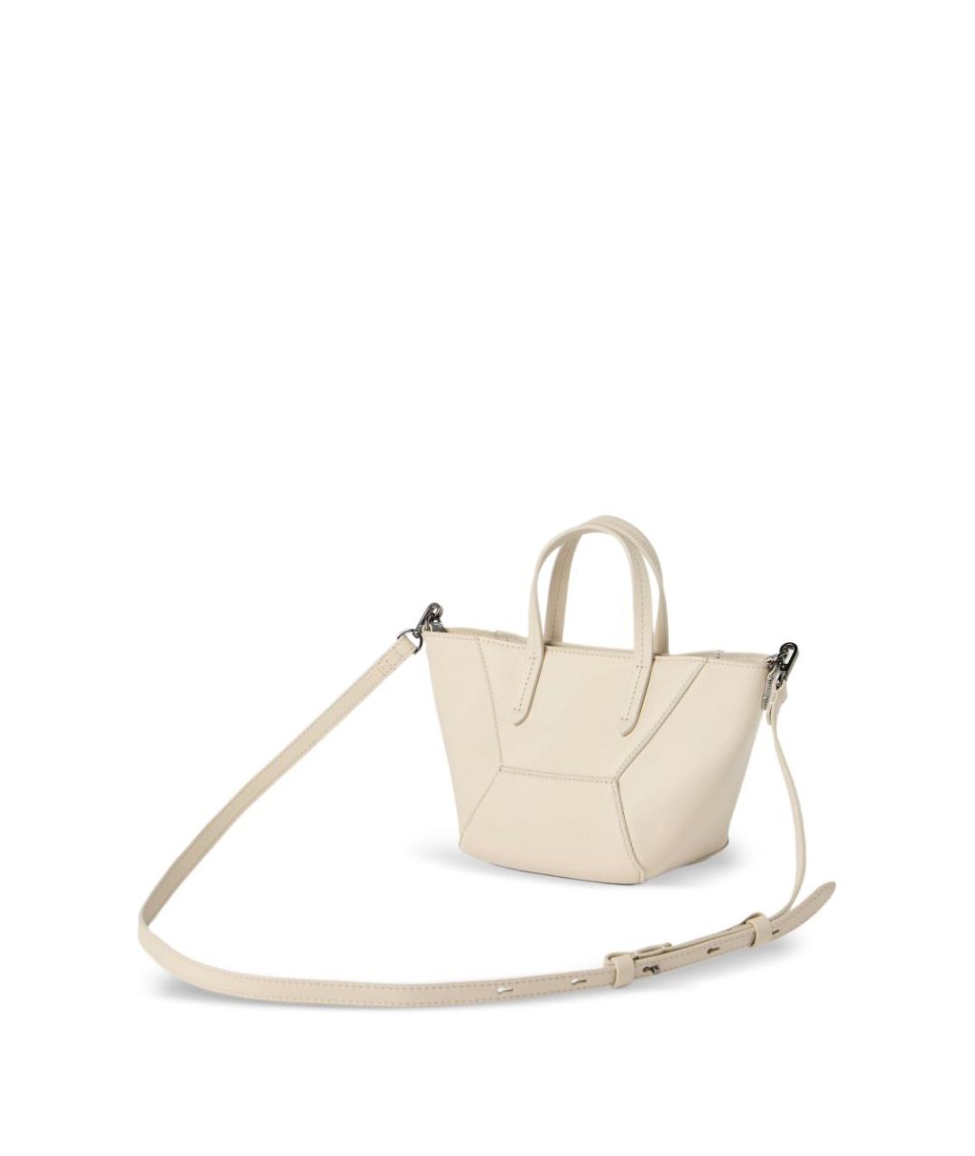 BRUNELLO CUCINELLI Белая кожаная сумка тоут, фото 5