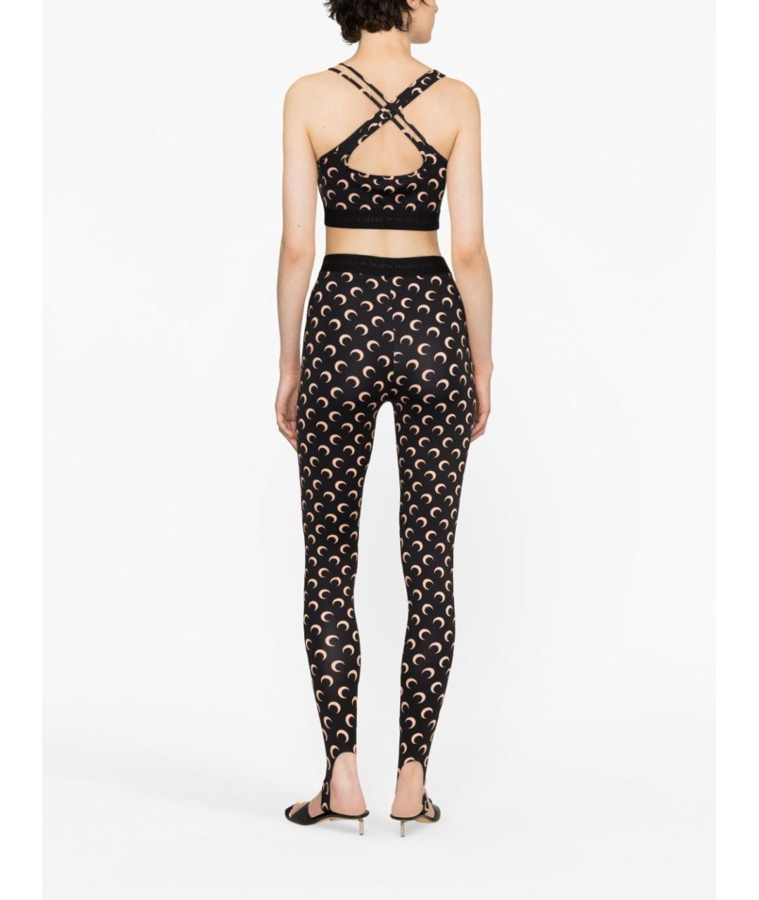 MARINE SERRE Черные полиамидовые леггинсы и велосипедки, фото 2