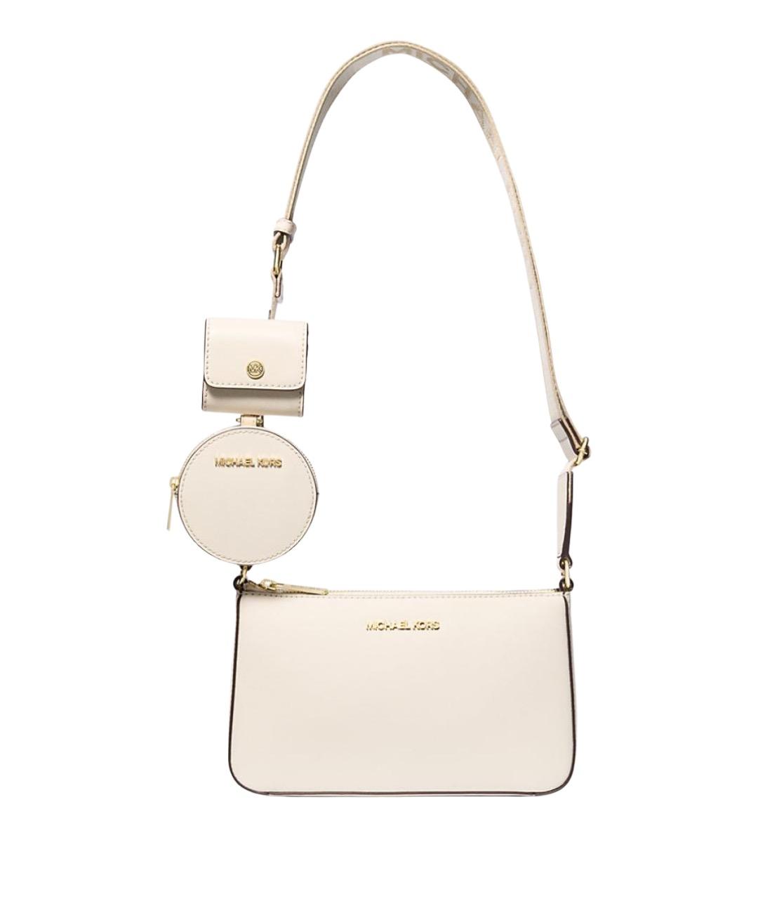 MICHAEL KORS Бежевая кожаная сумка через плечо, фото 1