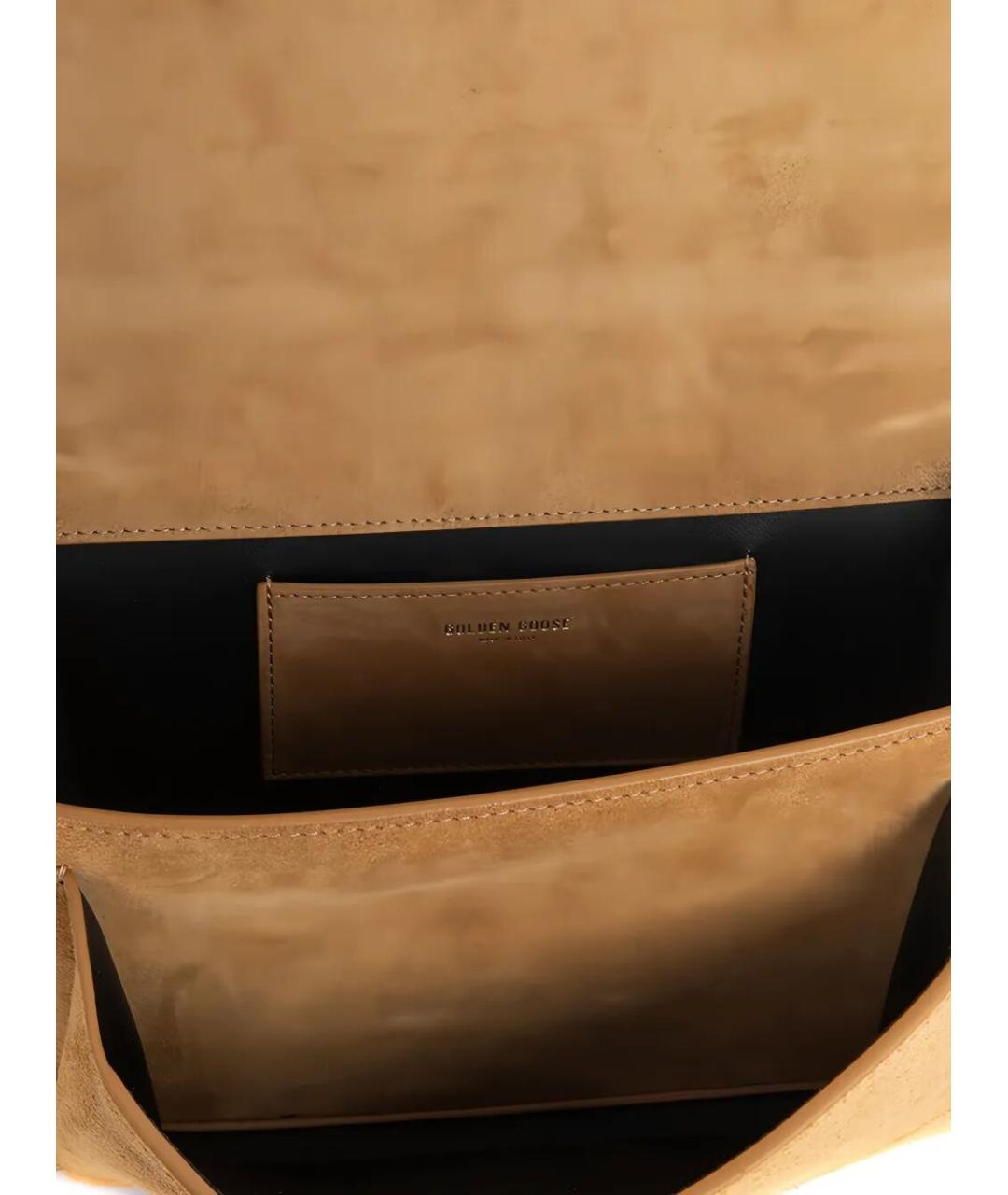 GOLDEN GOOSE DELUXE BRAND Бежевая замшевая сумка тоут, фото 5