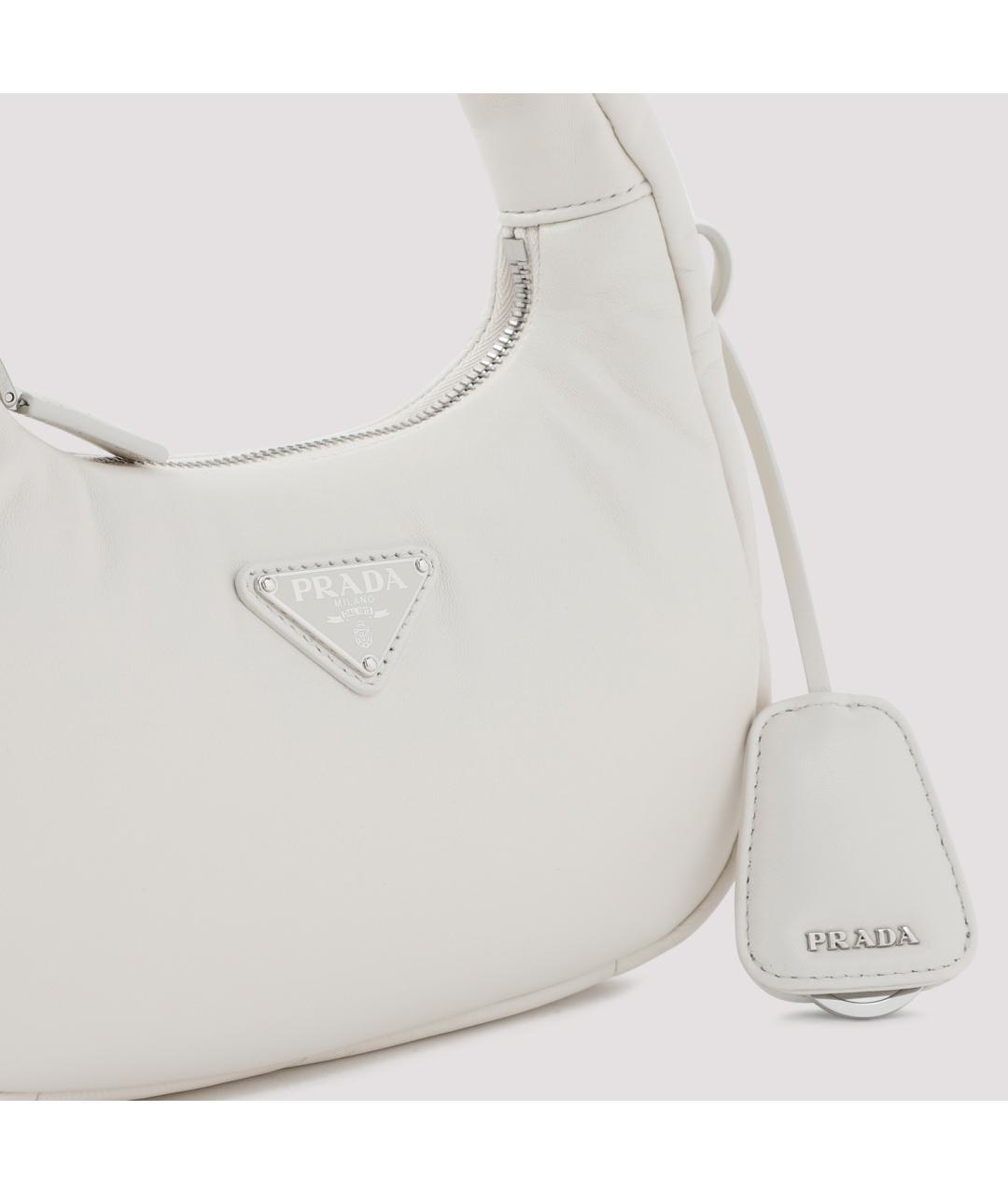 PRADA Белая кожаная сумка через плечо, фото 5