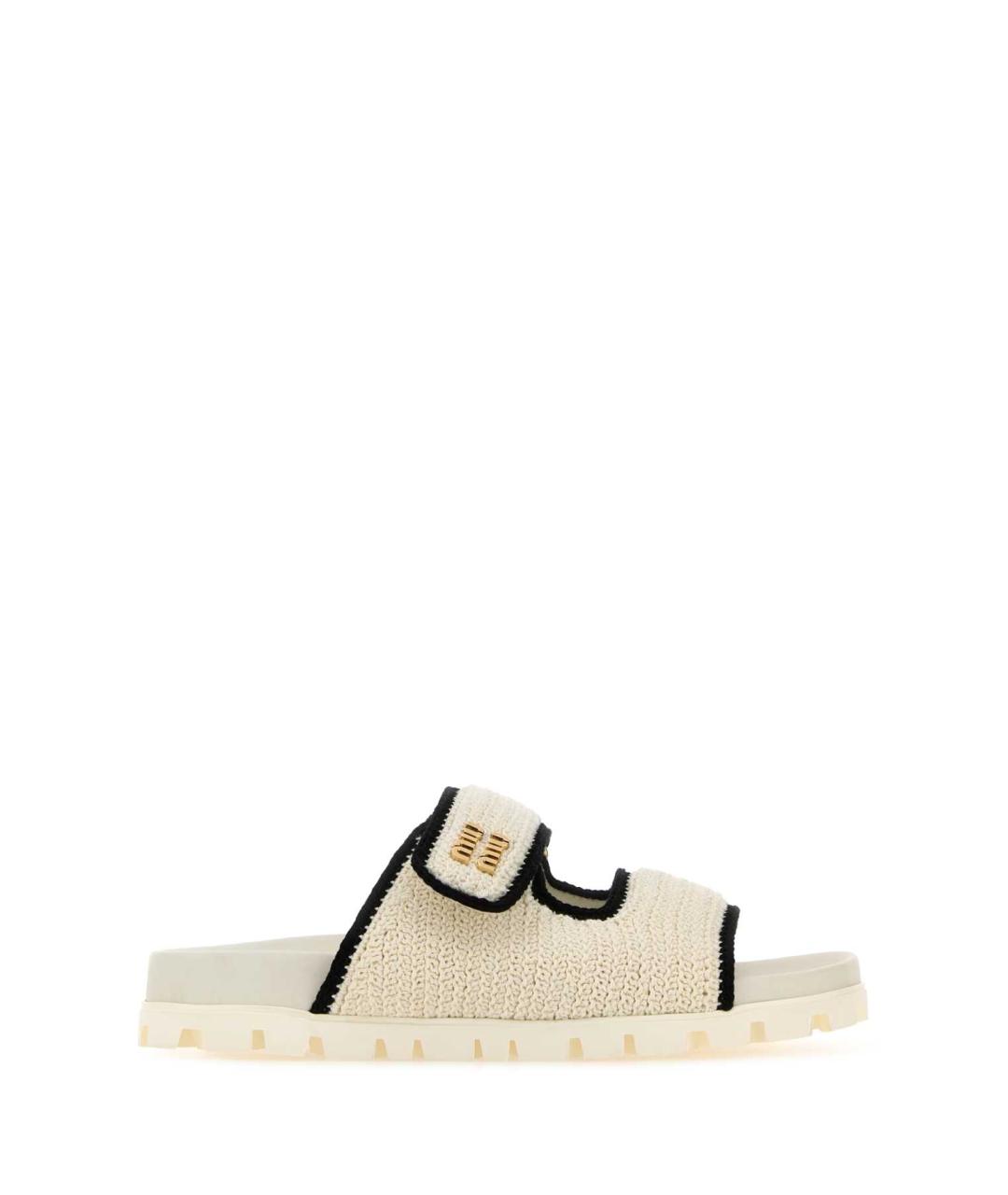 MIU MIU Белые шлепанцы, фото 1