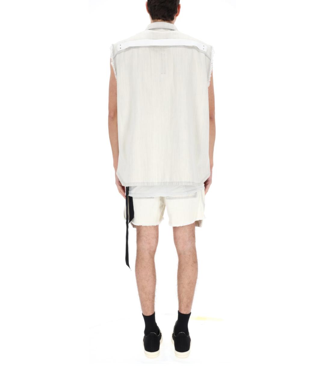 RICK OWENS DRKSHDW Белый хлопковый жилет, фото 3