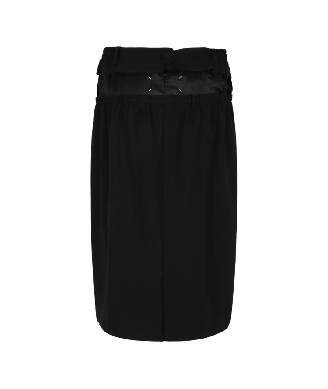 MAISON MARGIELA Черная полиэстеровая юбка миди, фото 2