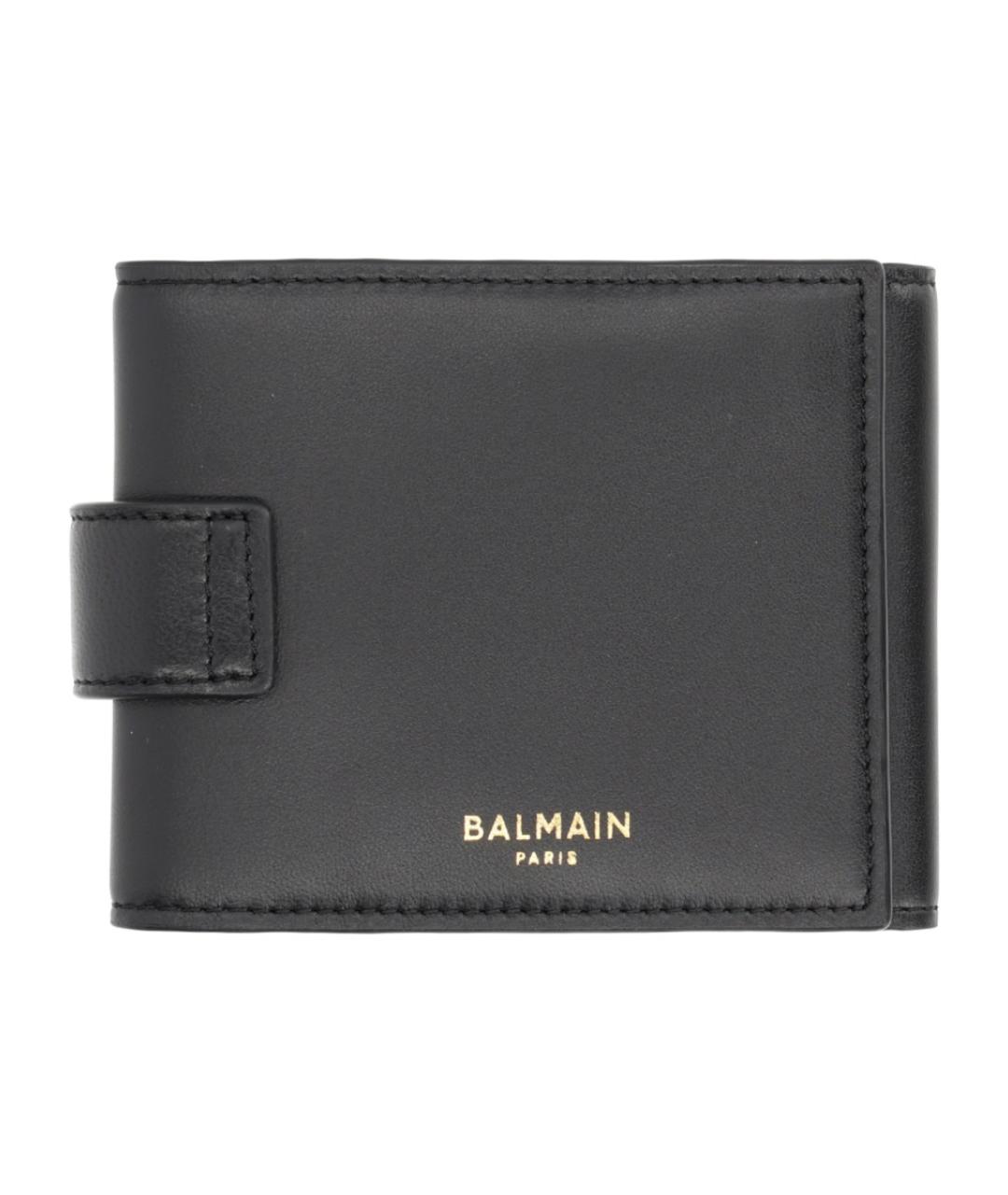 BALMAIN Черный кожаный кошелек, фото 2