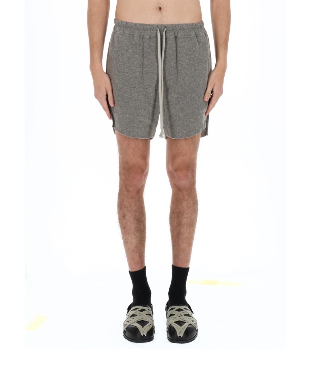 RICK OWENS Серые хлопковые шорты, фото 5