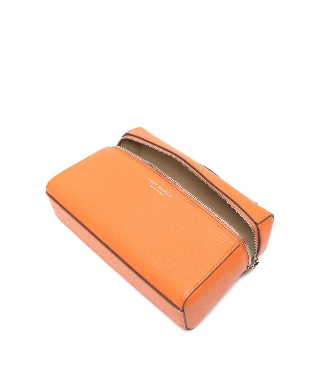 TORY BURCH Оранжевая кожаная сумка с короткими ручками, фото 3