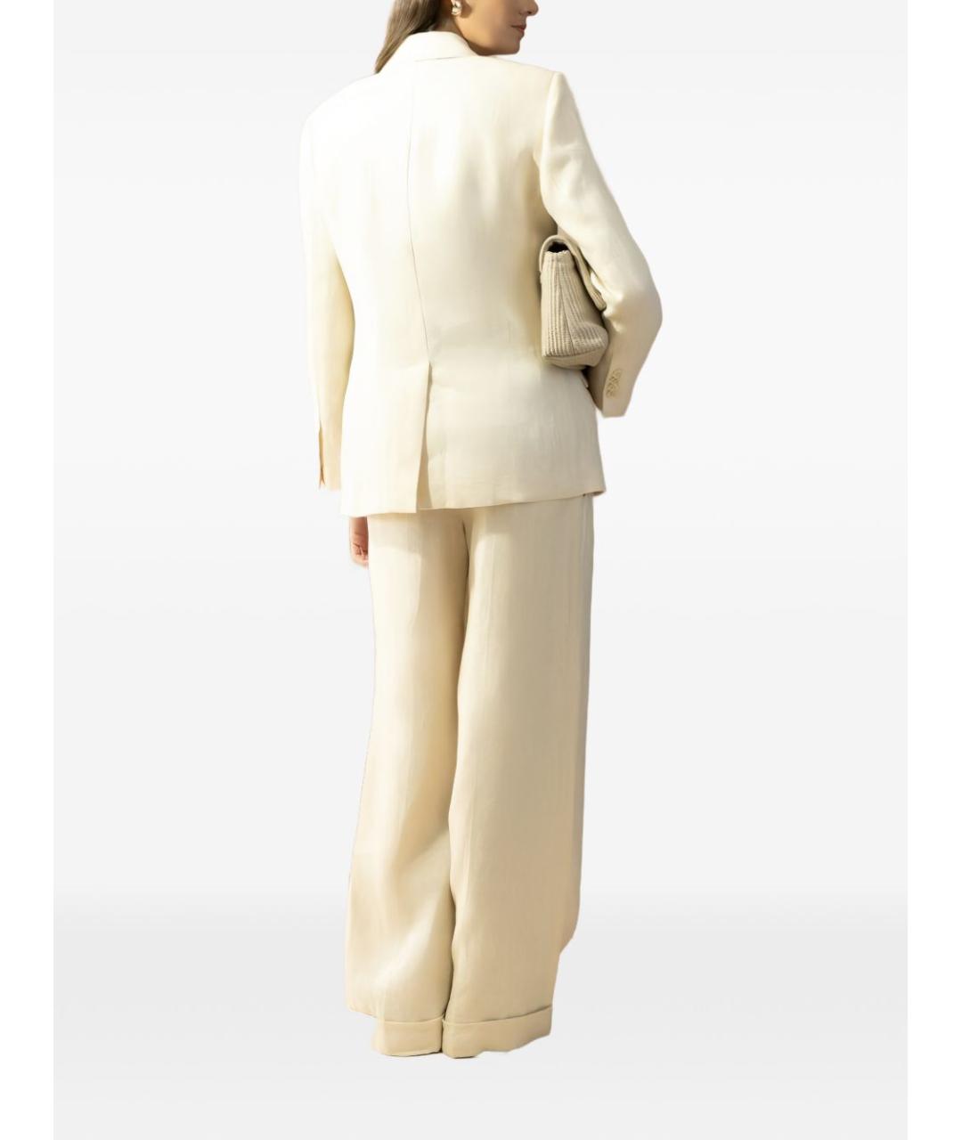 BRUNELLO CUCINELLI Бежевый льняной жакет/пиджак, фото 5