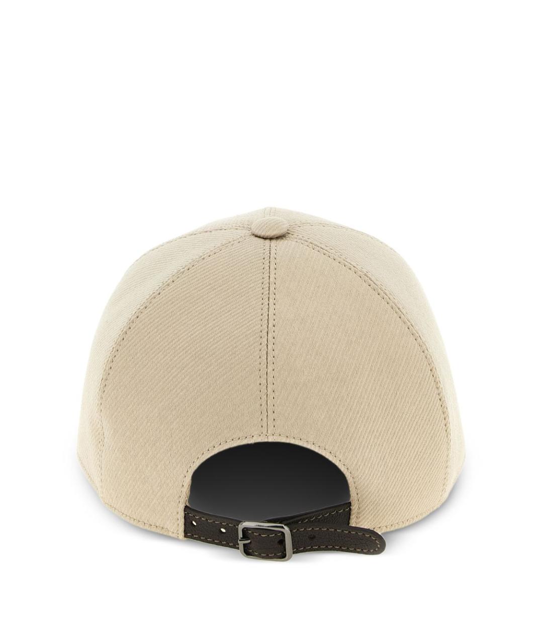 BRUNELLO CUCINELLI Бежевая хлопковая кепка, фото 3