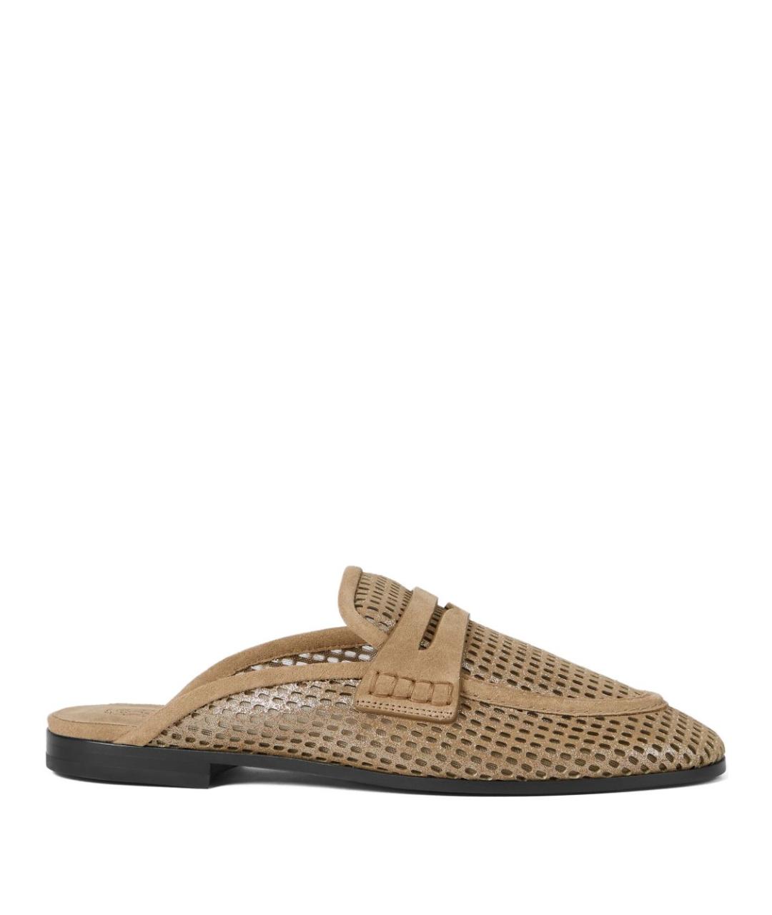 BRUNELLO CUCINELLI Коричневые кожаные мюли, фото 1