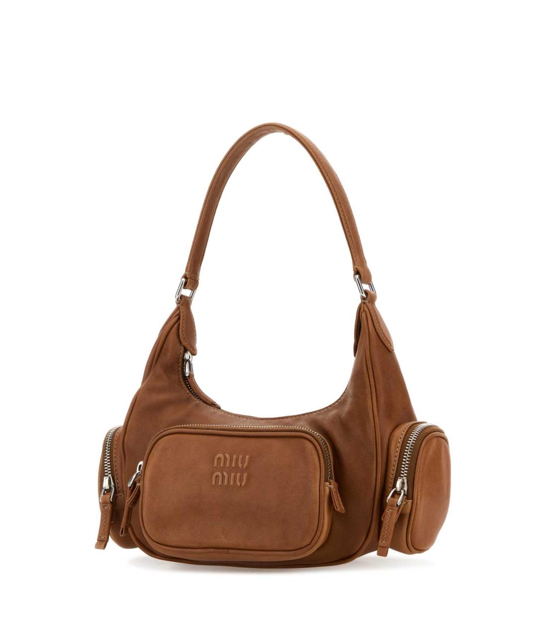 MIU MIU Бежевая кожаная сумка через плечо, фото 2
