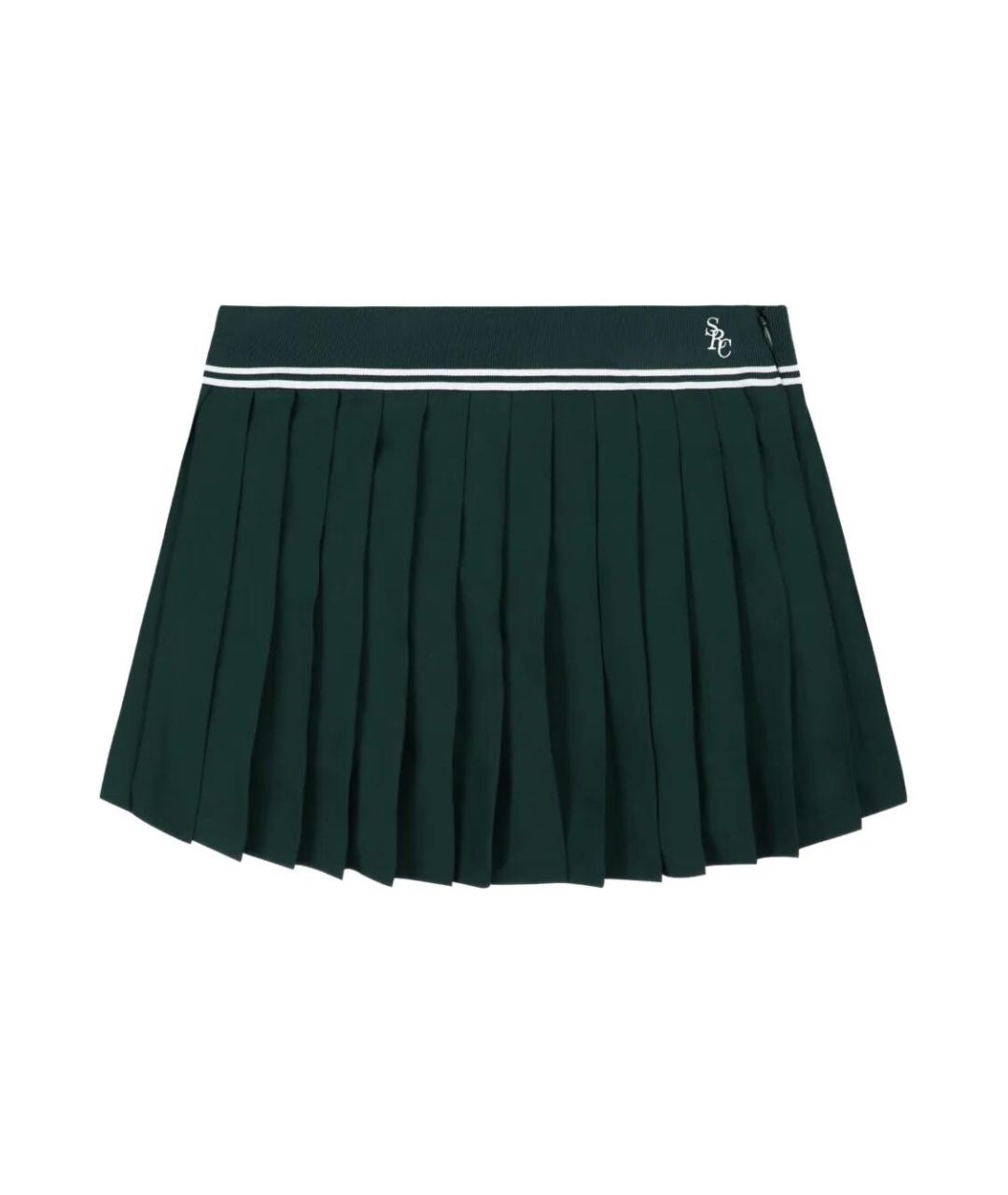 SPORTY AND RICH Зеленая вискозная юбка мини, фото 1