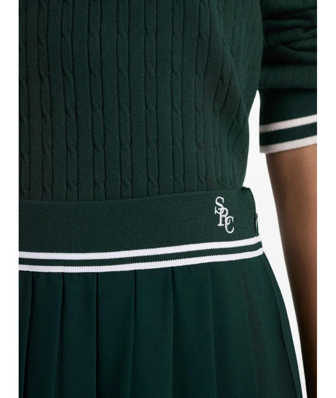 SPORTY AND RICH Зеленая вискозная юбка мини, фото 2