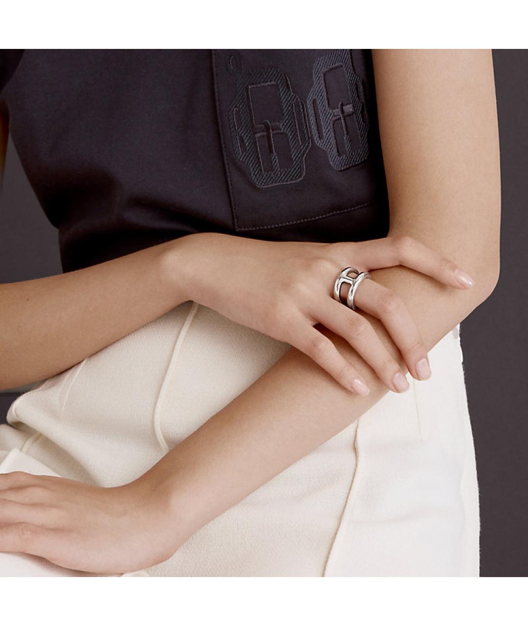 HERMES Серебряное серебряное кольцо, фото 4