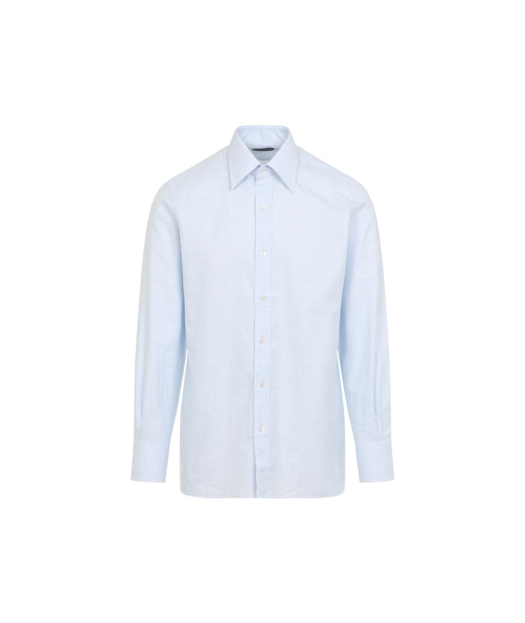 TOM FORD Синяя хлопковая кэжуал рубашка, фото 1