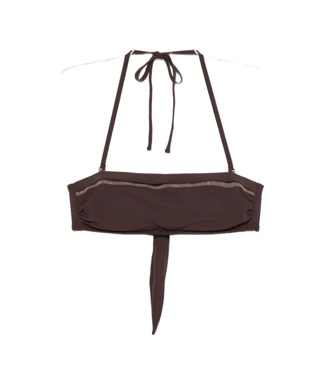 BRUNELLO CUCINELLI Коричневый полиамидовый купальник, фото 1