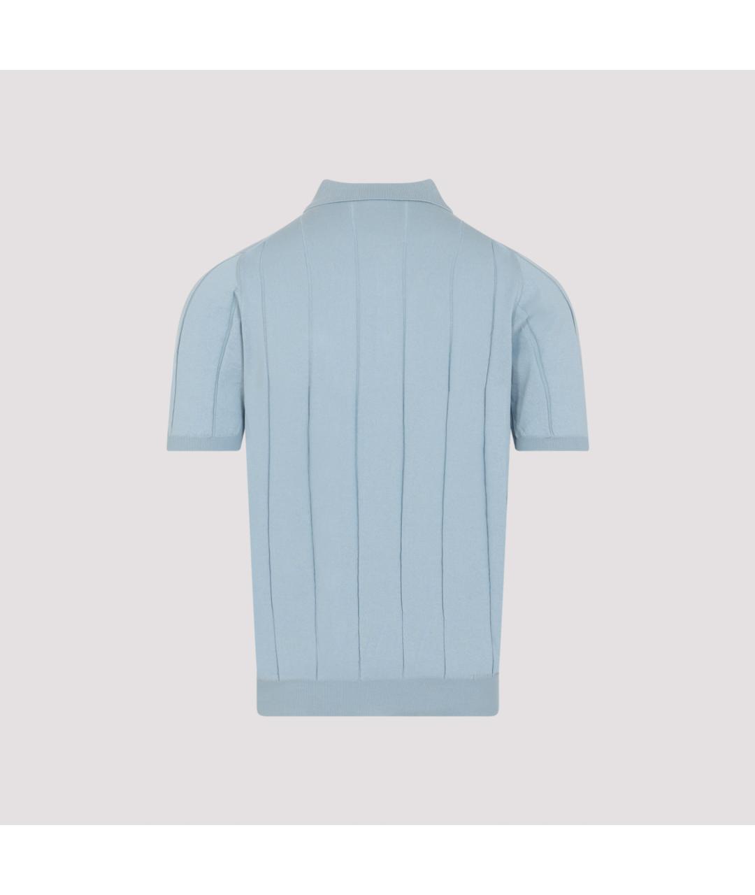 KITON Синее хлопковое поло с коротким рукавом, фото 2