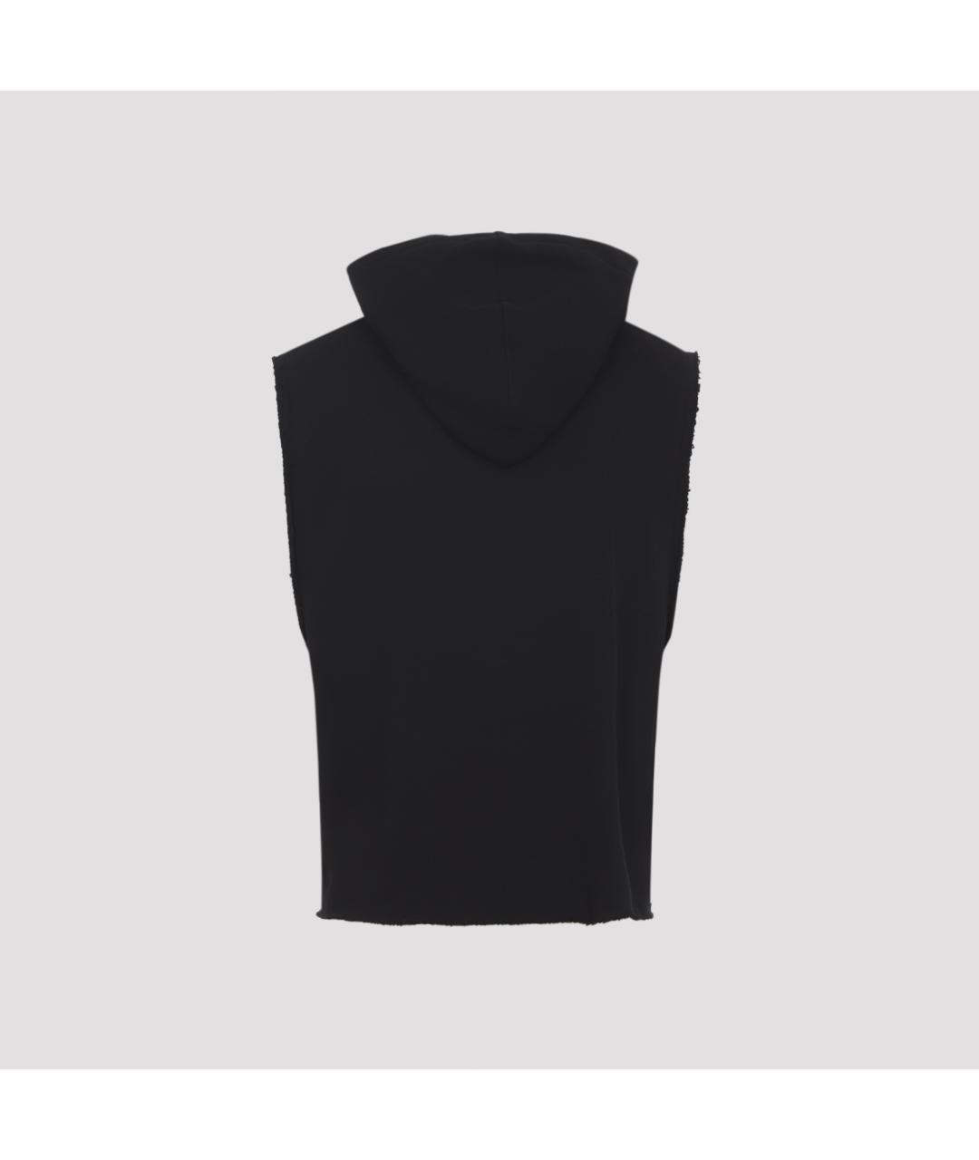 RICK OWENS Черная хлопковая футболка, фото 2