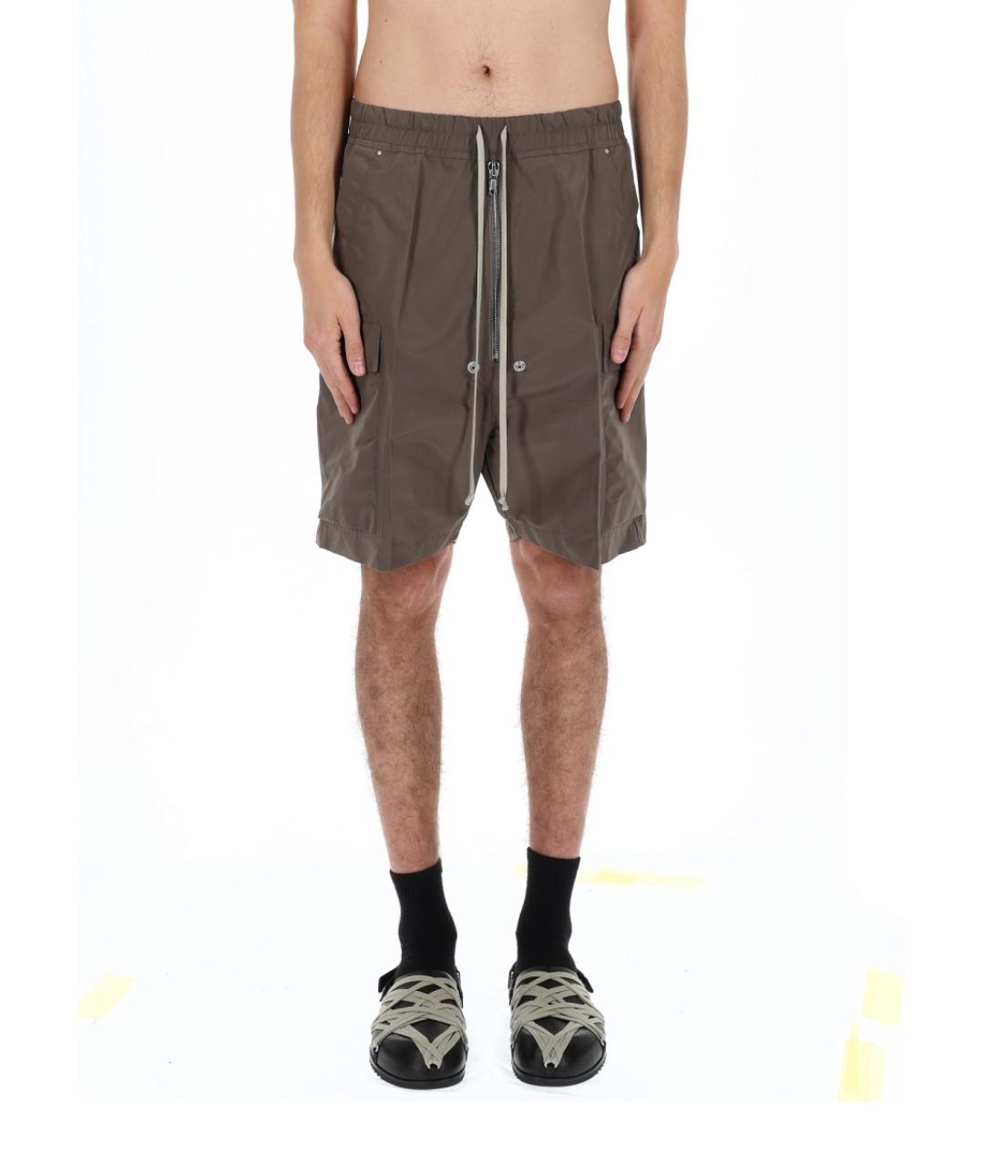 RICK OWENS Серые полиэстеровые шорты, фото 5