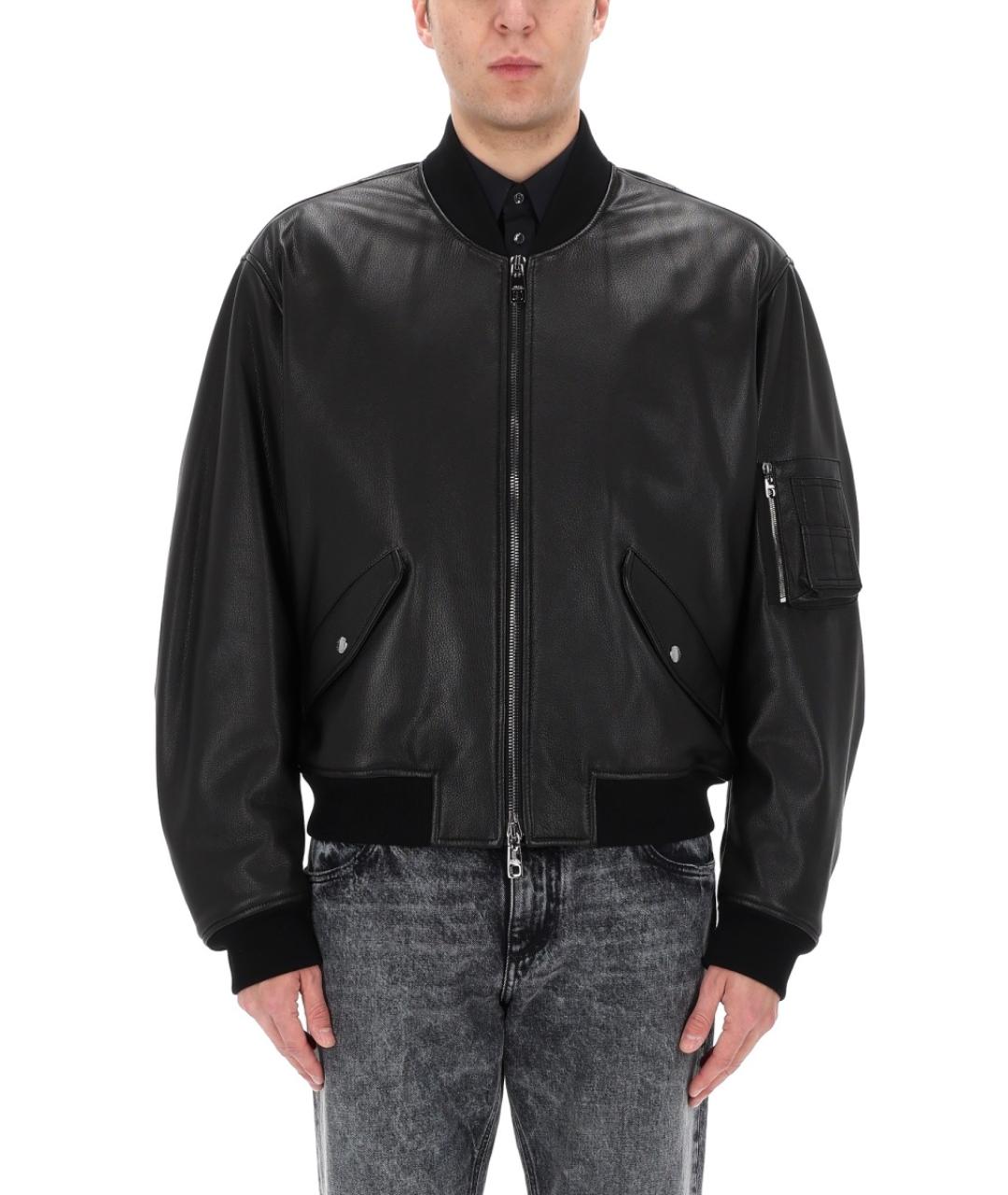 DOLCE&GABBANA Черная кожаная куртка, фото 3