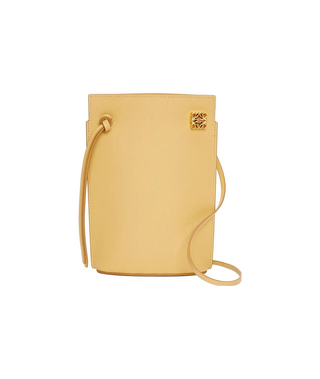 LOEWE Желтая кожаная сумка через плечо, фото 1