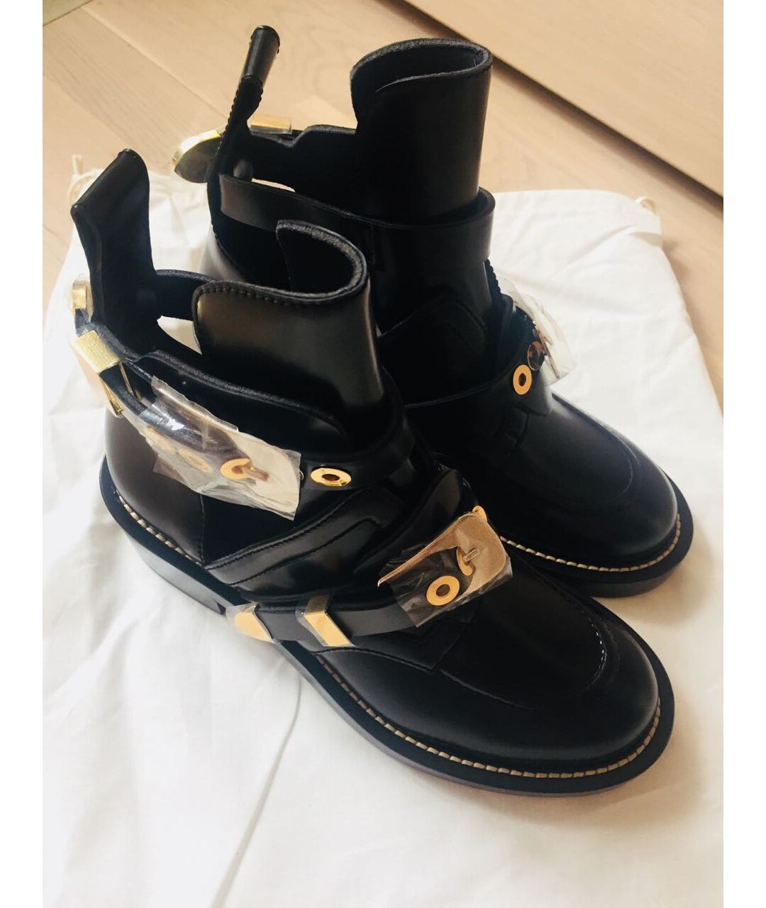 BALENCIAGA Черные кожаные ботинки, фото 3