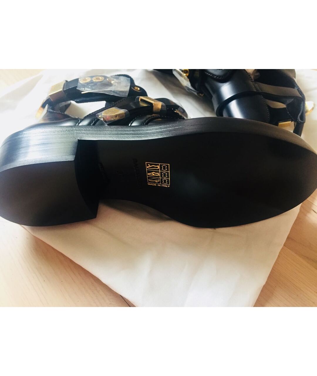 BALENCIAGA Черные кожаные ботинки, фото 4