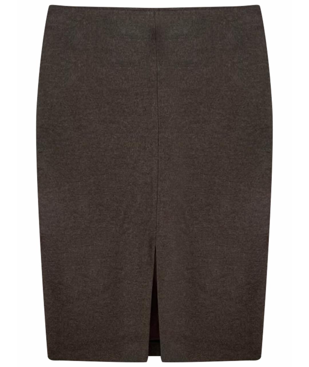 MAX MARA Коричневая шерстяная юбка мини, фото 1