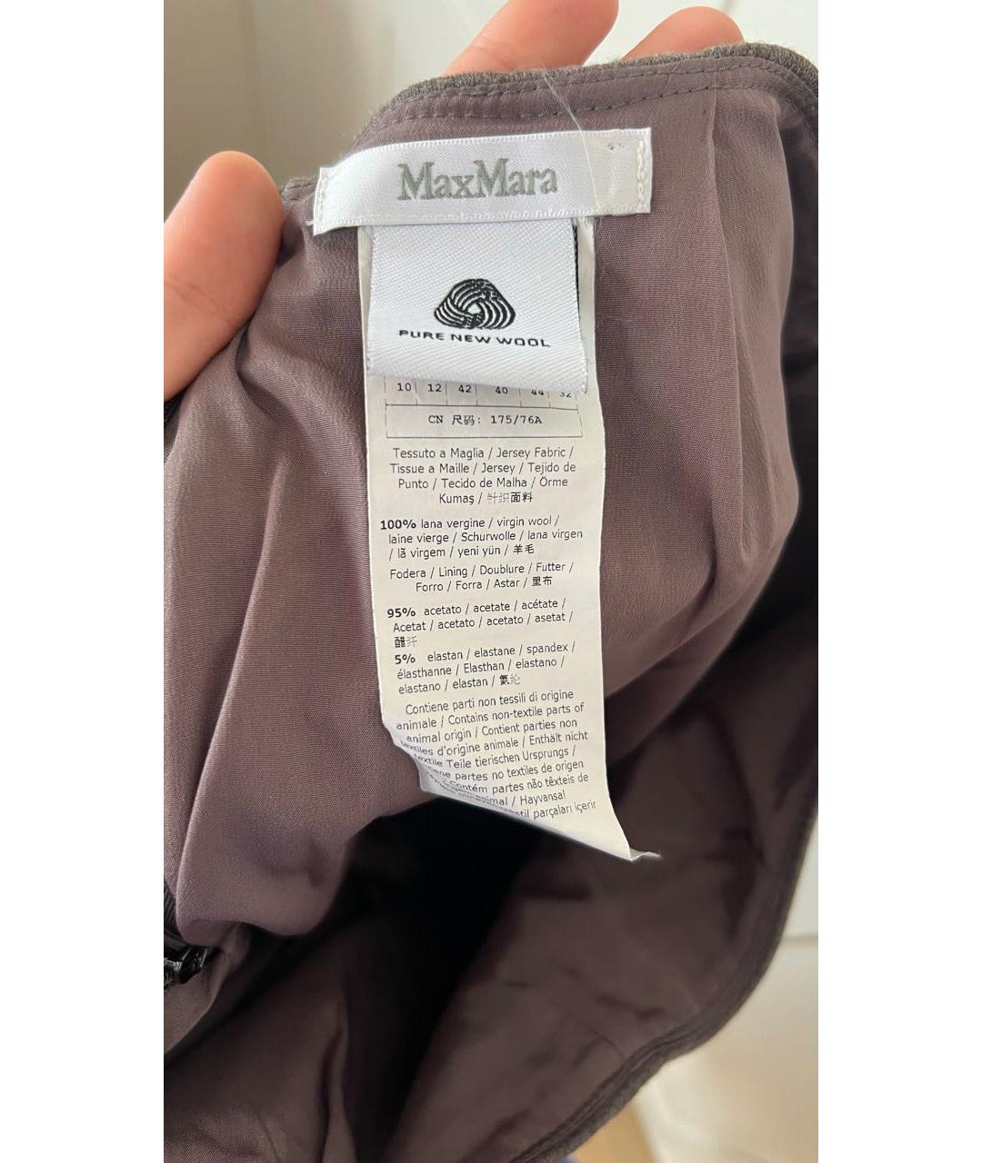 MAX MARA Коричневая шерстяная юбка мини, фото 5