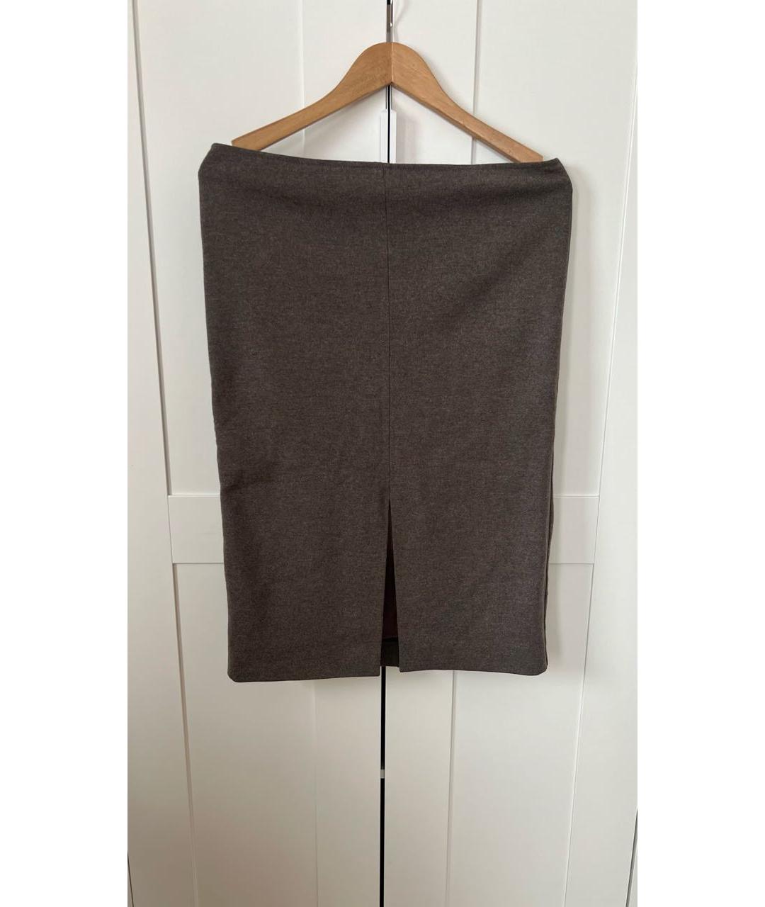 MAX MARA Коричневая шерстяная юбка мини, фото 6