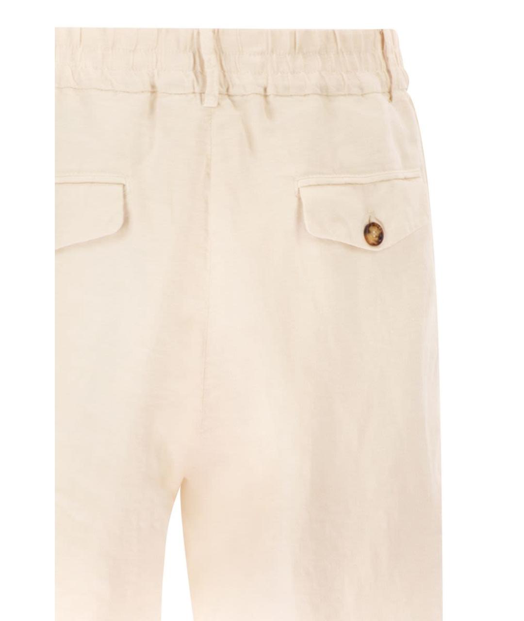 BRUNELLO CUCINELLI Белые льняные шорты, фото 4