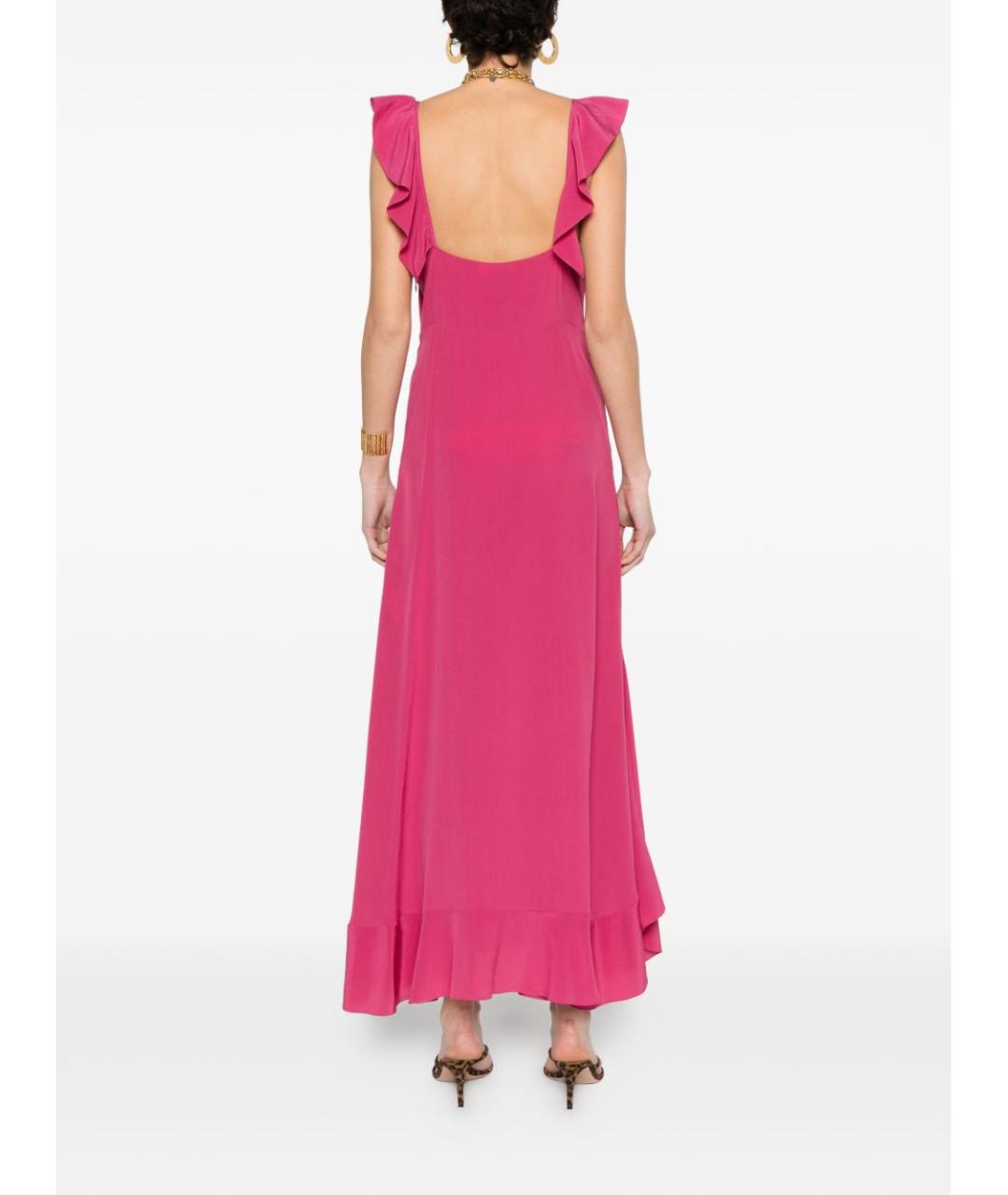 CHLOE Розовое шелковое повседневное платье, фото 3