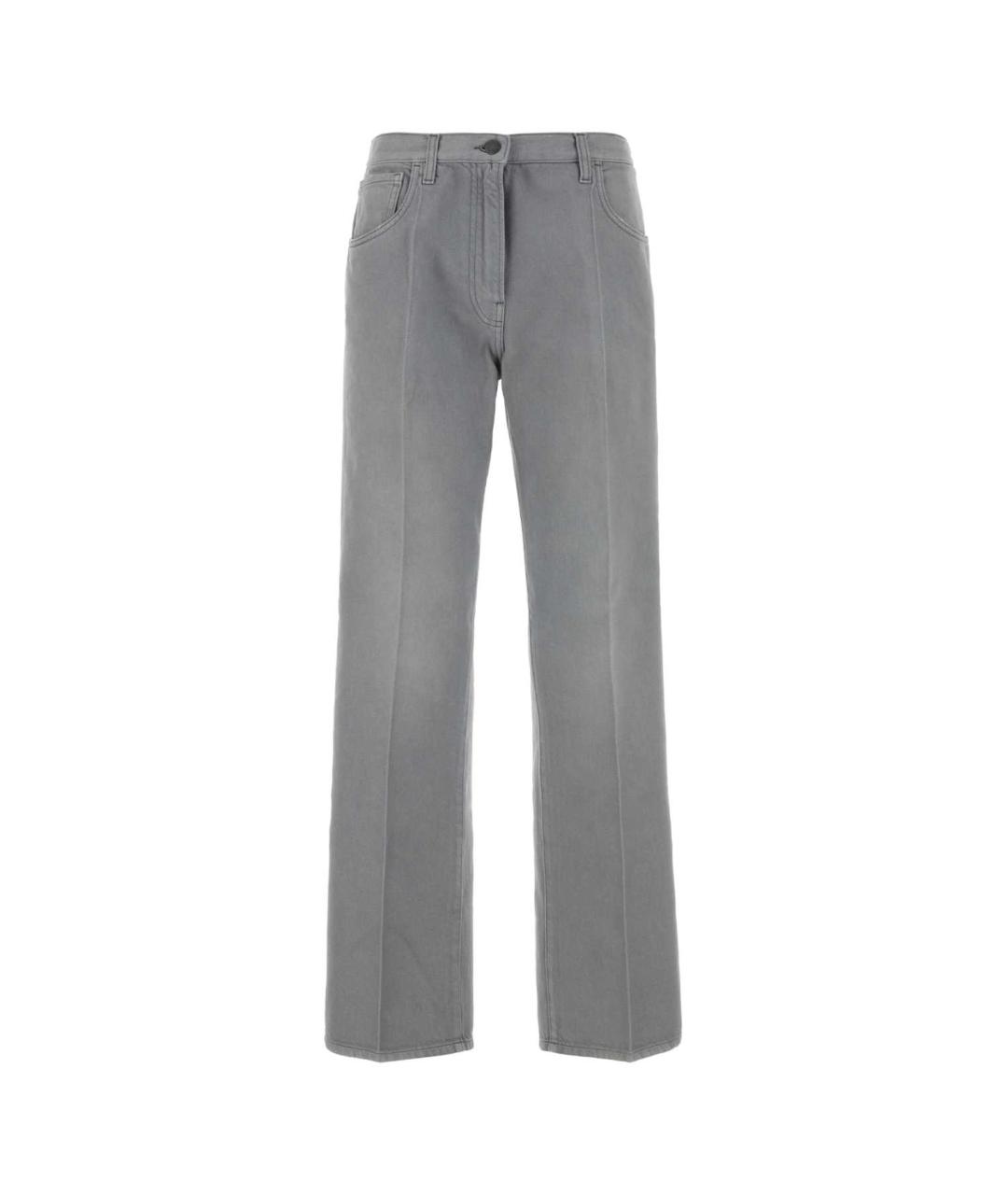 PRADA Серые хлопковые прямые джинсы, фото 1