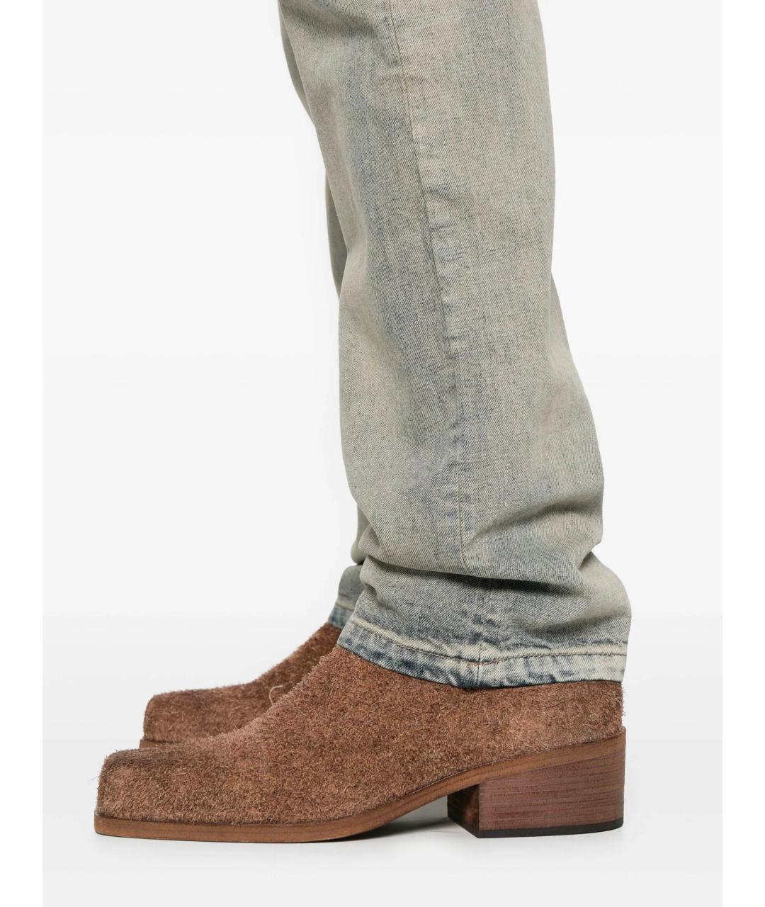 RICK OWENS DRKSHDW Голубые хлопковые прямые джинсы, фото 5