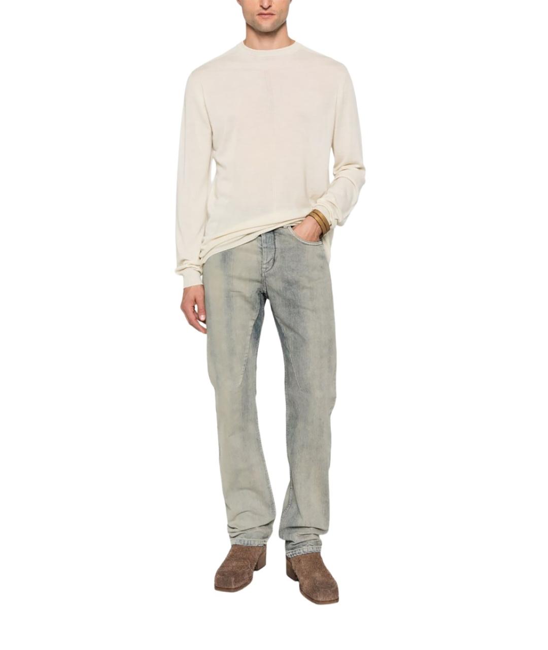 RICK OWENS DRKSHDW Голубые хлопковые прямые джинсы, фото 2