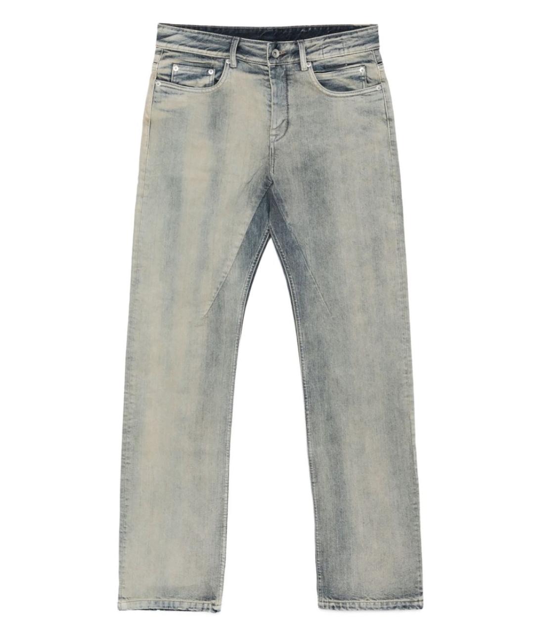 RICK OWENS DRKSHDW Голубые хлопковые прямые джинсы, фото 1
