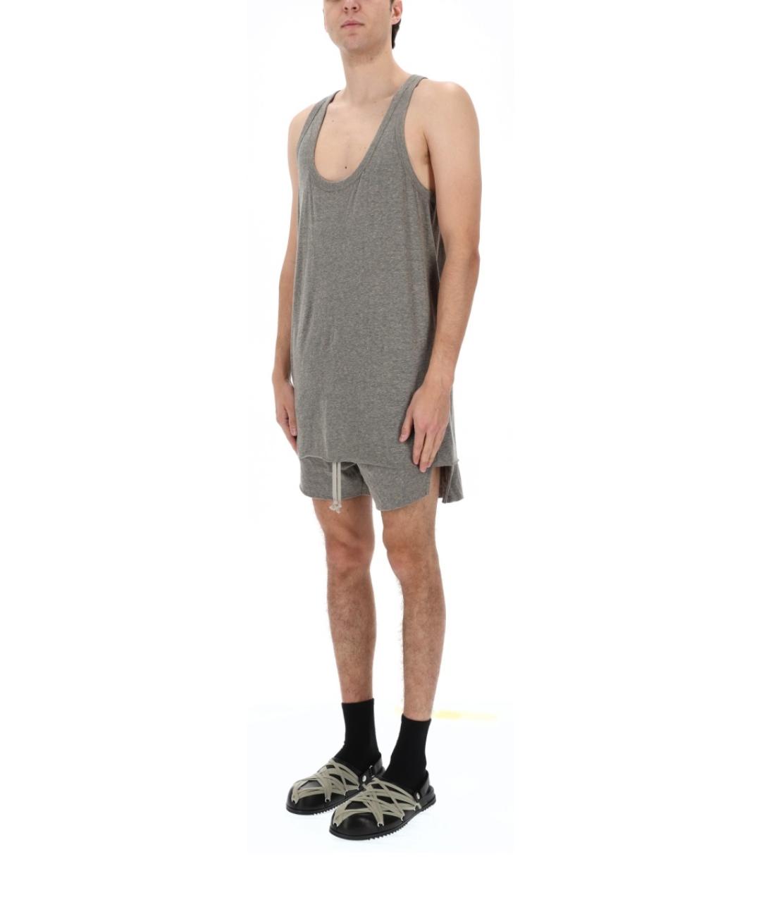 RICK OWENS Серая хлопковая майка, фото 3