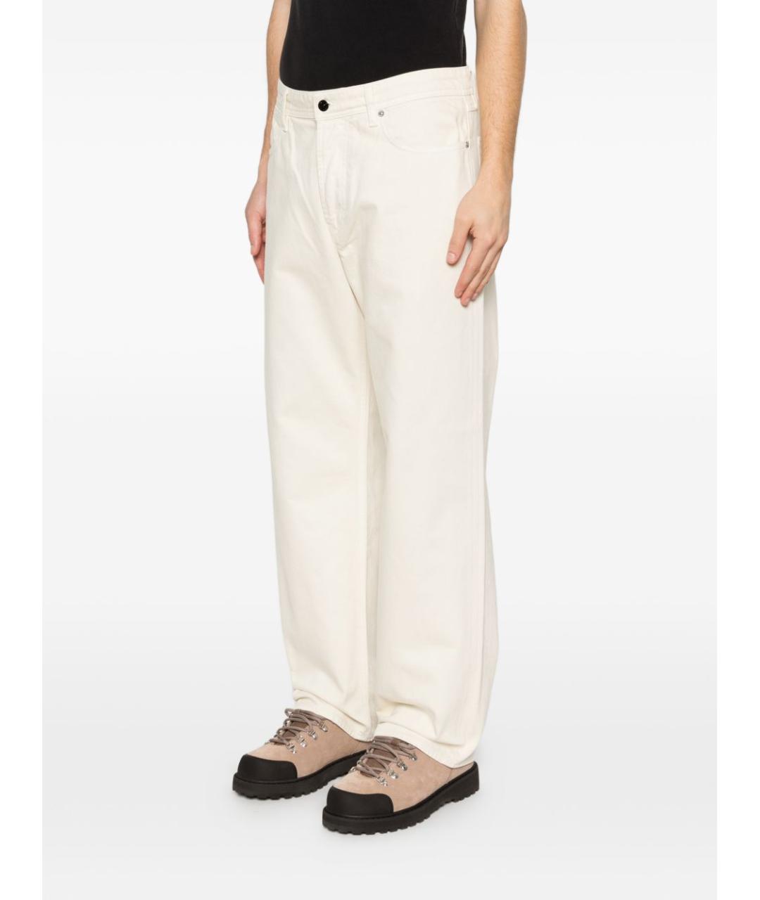 STONE ISLAND Белые хлопковые прямые джинсы, фото 4