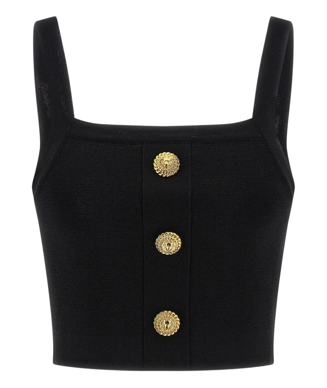 BALMAIN Черная вискозная майка, фото 1