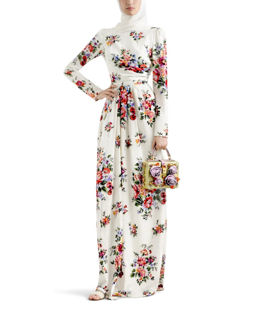 DOLCE&GABBANA Мульти шелковое повседневное платье, фото 2