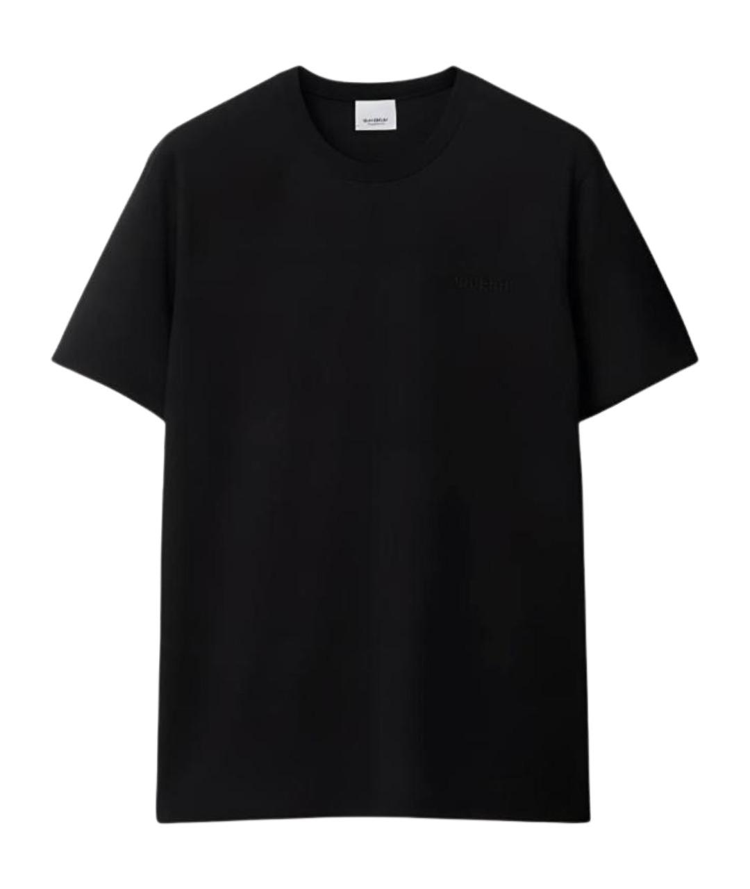 BURBERRY Черная хлопковая футболка, фото 1