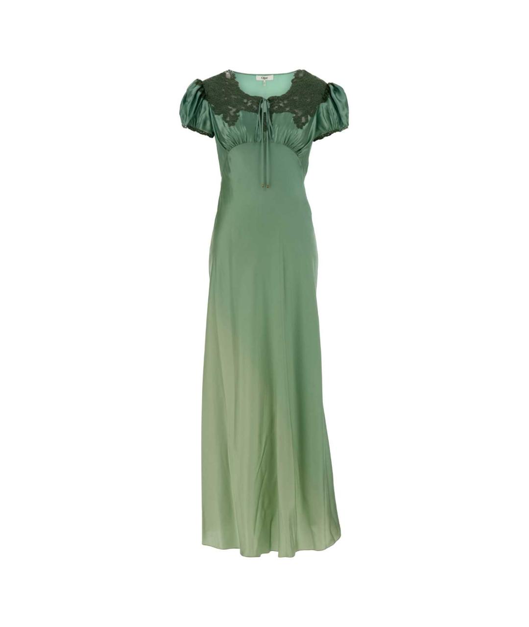 CHLOE Зеленые шелковое повседневное платье, фото 1