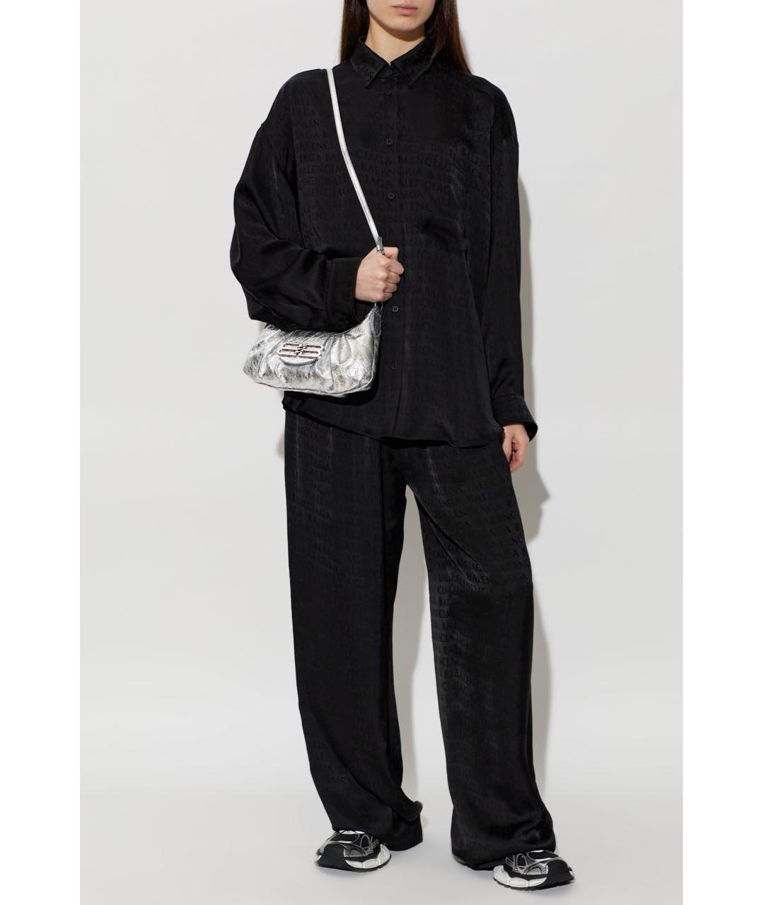 BALENCIAGA Черный вискозный костюм с брюками, фото 3