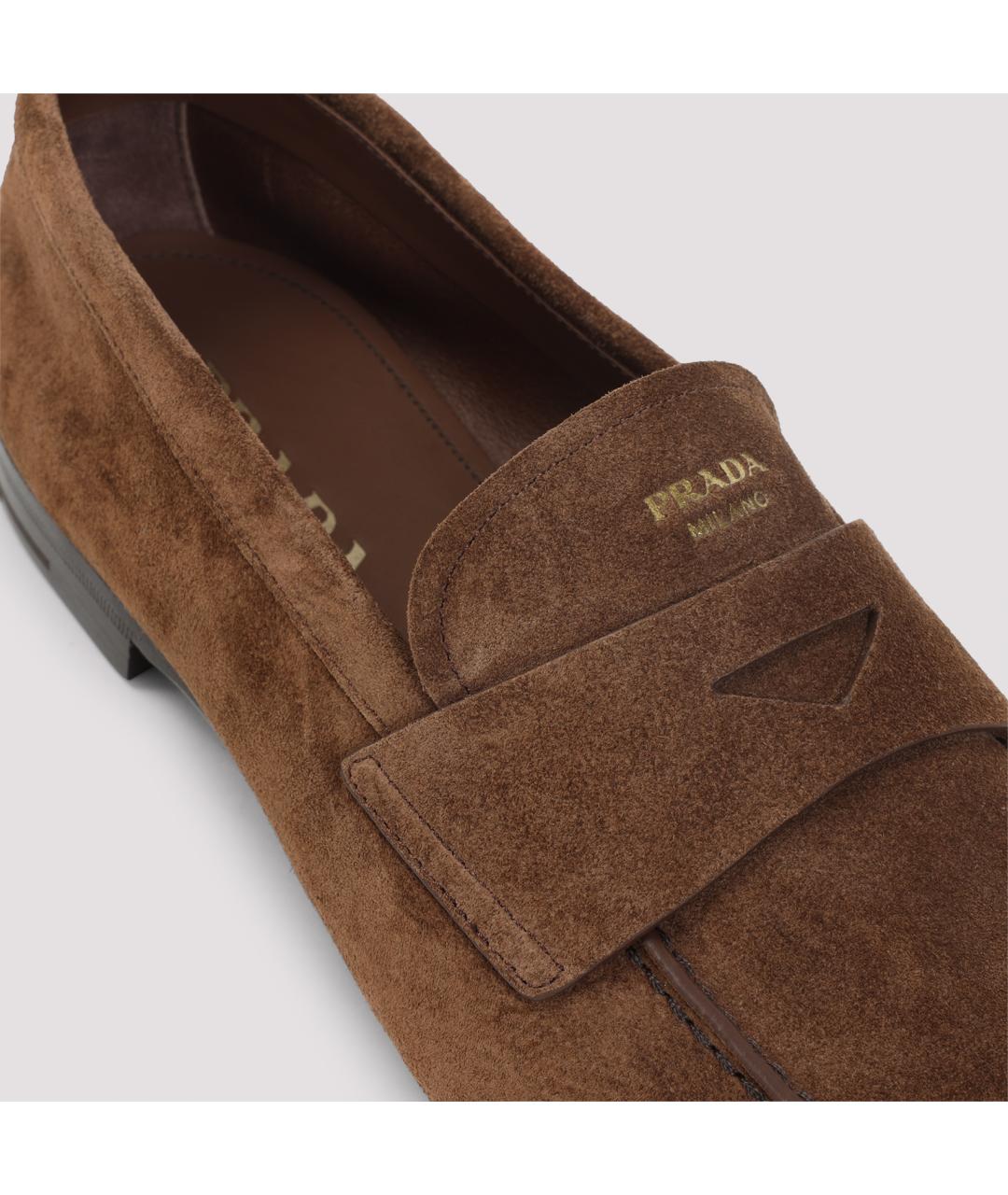 PRADA Коричневые замшевые лоферы, фото 5