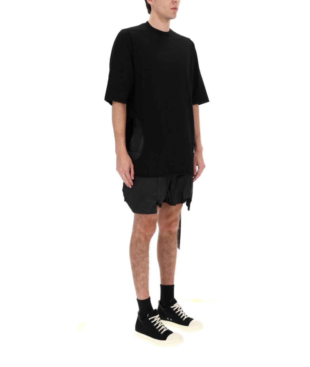 RICK OWENS DRKSHDW Черная хлопковая футболка, фото 2