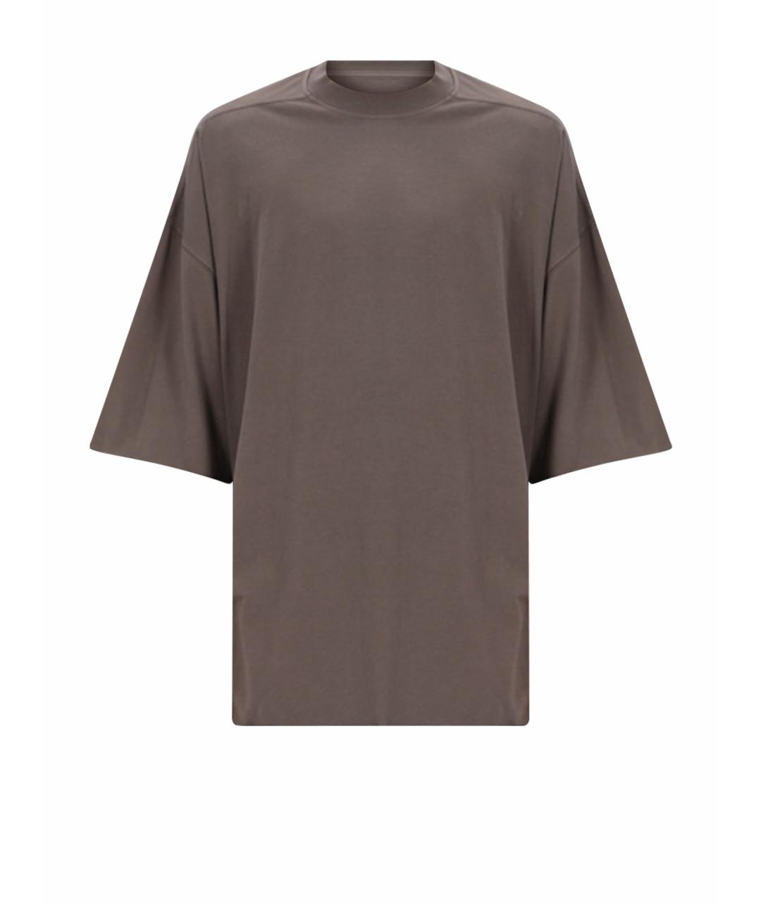 RICK OWENS DRKSHDW Коричневая хлопковая футболка, фото 1