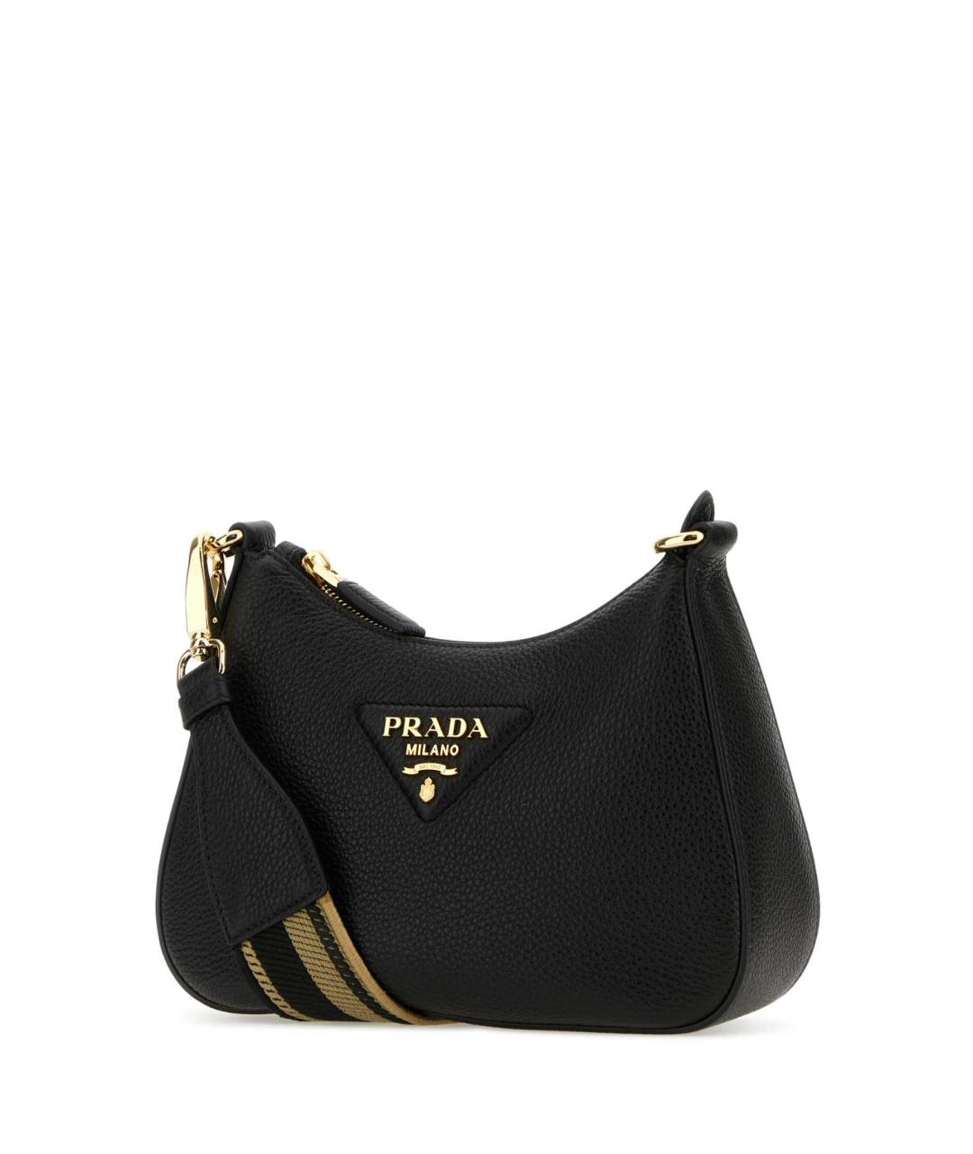 PRADA Черная кожаная сумка через плечо, фото 2