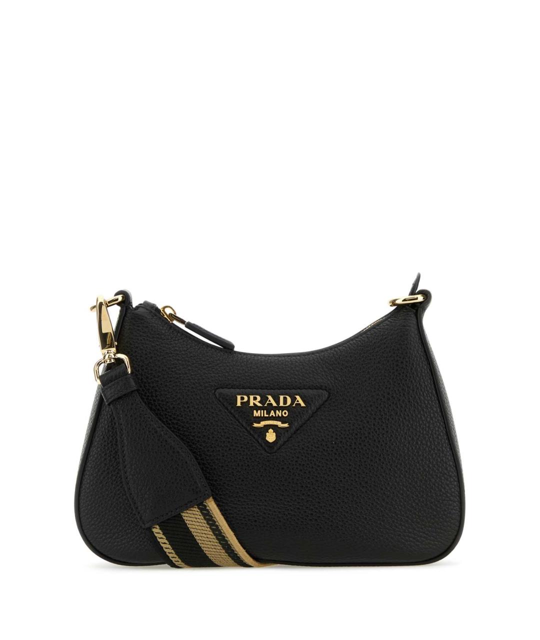 PRADA Черная кожаная сумка через плечо, фото 1